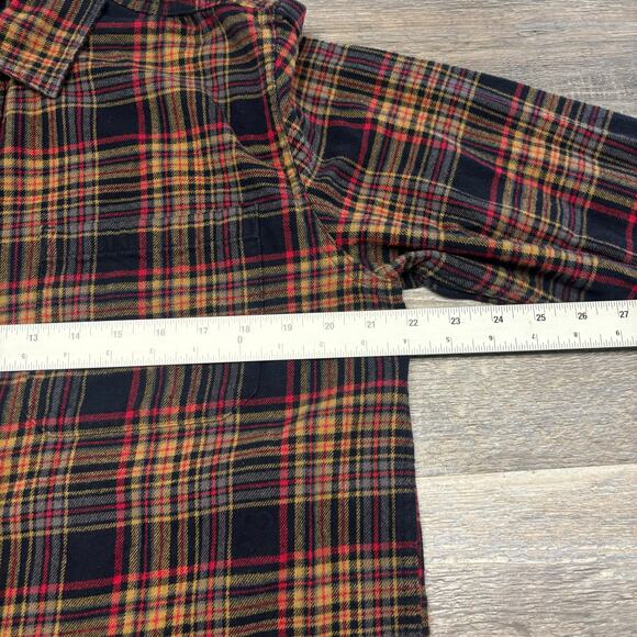 Eddie Bauer Tartan Plaid‎ Red Mens L Flannel Button Up Retro Outdoor Camp Shirt - Picture 7 of 10